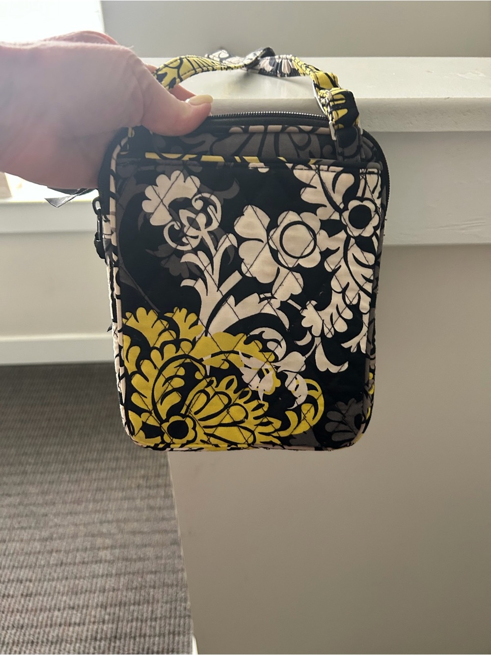Vera Bradley Floral Crossbody Bag in Black, White & Yellow